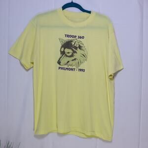 Vintage 90s Troop 360 Philmont 1993 Wolf Graphic Tee L Single Stitch